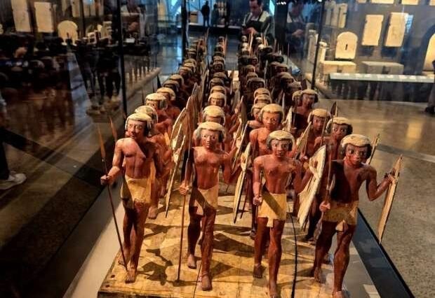 Ancient Egyptian artifacts displayed with cutting-edge technology inside the new GEM museum