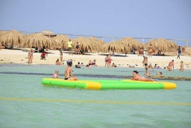 Banana boat ride thrill at Hula Hula Island Hurghada.